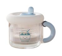 Quesera - Separador de lácteos reutilizable, accesorio de cocina de malla fina | 12,4 x 16,3 x 13,3 cm, colador de colección de suero de yogur con tapa, bolsa de acero ABS para bebidas de soja, dieta