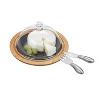 Quesera tabla de quesos bandeja para servir 0,9 kg bandeja de bambú 13 cm