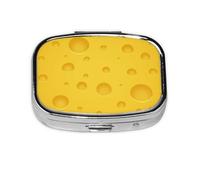 Queso amarillo, Pastillero cuadrado para bolsillo o monedero, pequeño contenedor de pastillas, organizador de pastillas de viaje