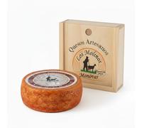 Queso Artesano Semi Curado Pimentón 100% de Leche de Cabra Entero 500 gr | Queso Gourmet Elaboración Tradicional y Casera con Ganadería Propia | Sabor Único y Natural | Estuche de Madera