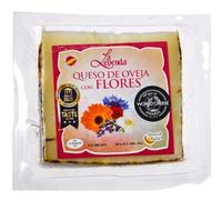 Queso de Oveja Curado con Flores 200 g (Aprox.) | Queso Artesano con Pétalos Comestibles Rosa, Caléndula y Lavanda | Sabor Suave y Aromático | Ideal para Tapas y Tablas de Quesos