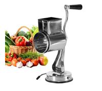 Queso Grater With Crank - Heavy Duty Vegetable Slicer Machine | No Slip Kitchen Manual Graters Drum Cheese Grater | Multifunctional Salad Potato Slicer With Suction Base For Cucumbers
