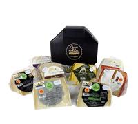 QUESOS LA ALDEA | Caja Regalo Gourmet 8 Cuñas de Queso de Oveja y Queso Manchego D.O.P | Curado, Semicurado, Añejo, Romero, Pimentón, Manteca, Cabra, Aceite de Oliva | Gourmet, caja para Regalar