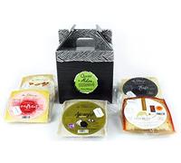 QUESOS LA ALDEA | Caja Regalo Gourmet de queso de Oveja 950g | 5 Cuñas Artesanales: Azafrán, Pimentón, Ajo Negro, Trufa y Almendra Crocanti | Pack Semi Curado | caja gourmet perfecta para regalar