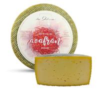 QUESOS LA ALDEA Queso de Oveja Semicurado al Azafrán 1,5 kg Queso Gourmet Artesano, Semi Curado de Oveja al Azafran, Ideal Cesta Gourmet, Premiado en WORLD CHEESE AWARDS