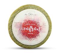 QUESOS LA ALDEA Queso de Oveja Semicurado al Azafrán 3 kg Queso Gourmet Artesano, Semi Curado de Oveja al Azafran, Ideal Cesta Gourmet, Premiado en WORLD CHEESE AWARDS