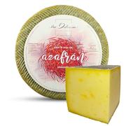 QUESOS LA ALDEA Queso de Oveja Semicurado al Azafrán, Cuña de 0,75 kg, Queso Gourmet Artesano, Semi Curado de Oveja al Azafran, Ideal Cesta Gourmet, Premiado en WORLD CHEESE AWARDS