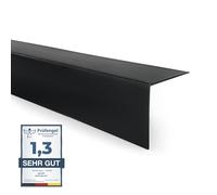 Quest Ángulo de protección de bordes de PVC - sin cinta adhesiva - listón de protección de bordes y esquinas - perfil angular - 20x10mm, 200cm, Negro