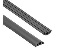 Quest Canaleta para Cables, Pasacables de Suelo de PVC - Ancho 40 mm - Guía de Cables para el Suelo, Protección Antitropiezos - Cubrecables con 3 Canales, Protector de Cables - Gris Oscuro