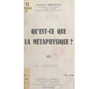 Quest-ce Que La Métaphysique ? (ebook)