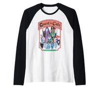 Quest for Cats Roleplay Retro Vintage Funny Adult Humor Camiseta Manga Raglan