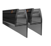 Quest Junta lateral de ducha de 2 x 200 cm, para cristal de 6 a 8 mm, de PVC, color negro, resistente a los rayos UV y al moho, fácil montaje