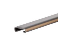 QUEST Pasamanos de PVC 40x8, pasamanos de escalera, pasamanos de plástico, perfil de goma para barandilla de escalera, gris oscuro-latón