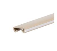 QUEST Pasamanos PVC 40 x 8 pasamanos para escaleras, plástico, perfil para barandillas de escaleras, goma, beige-blanco