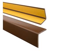 Quest Perfil angular 27x27mm, ángulo de plástico de PVC goma, perfil autoadhesivo de protección de bordes, perfil elástico de protección de esquinas, Marrón, 130cm