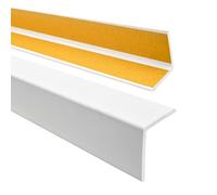 Quest Perfil angular 35x35mm, ángulo de plástico de PVC goma, perfil autoadhesivo de protección de bordes, perfil elástico de protección de esquinas, Blanco, 200cm