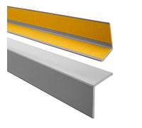 Quest Perfil angular 40x40mm, ángulo de plástico de PVC goma, perfil autoadhesivo de protección de bordes, perfil elástico de protección de esquinas, gris, 180cm