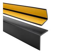 Quest Perfil angular 40x40mm, ángulo de plástico de PVC goma, perfil autoadhesivo de protección de bordes, perfil elástico de protección de esquinas, negro, 150cm