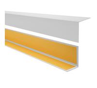 Quest Perfil angular de PVC, de plástico, autoadhesivo, protección de bordes y esquinas, listón angular, 50x50mm, 200cm, gris