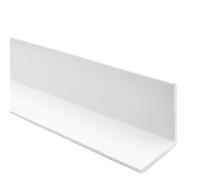 Quest Perfil angular de 35 x 35 mm, protección de bordes, protección de esquinas, plástico PVC, sin cinta adhesiva, 100 cm, color blanco