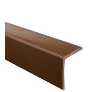 Quest Perfil angular de 35 x 35 mm, protección de bordes, protección de esquinas, plástico PVC, sin cinta adhesiva, 180 cm, marrón