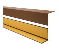 Quest Perfil angular de PVC - autoadhesivo, protección de bordes y esquinas - 50x50mm, 200cm, marrón - Robusto y duradero