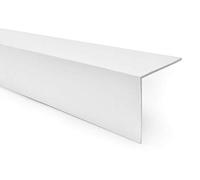 Quest Perfil angular de PVC, de plástico, autoadhesivo, protección de bordes y esquinas, listón angular, 40x40mm, 150cm, blanco
