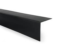 Quest Perfil angular de PVC, de plástico, autoadhesivo, protección de bordes y esquinas, listón angular, 50x50mm, 200cm, negro
