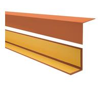 Quest Perfil angular de PVC, de plástico, autoadhesivo, protección de bordes y esquinas, listón angular, 20x20mm, 100cm, color ladrillo