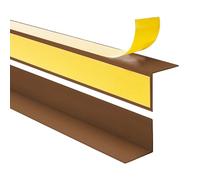 Quest Perfil Angular PVC 25x25 mm Autoadhesivo - Marrón, 200 cm | Perfil angular de PVC rígido, protege las esquinas interiores de golpes, sin taladrar, para cantos de pared, suelo y muebles