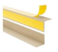 Quest Perfil Angular PVC 50x20 mm Autoadhesivo - Beige, 200 cm | Perfil angular de PVC rígido, sin taladrar, protege las esquinas interiores de golpes, como moldura y rodapié para el salón