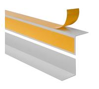 Quest Perfil Angular PVC Rígido 20x20 mm Autoadhesivo - Gris, 200 cm | Perfil de esquina indeformable, protege cantos interiores de golpes y desgaste, como rodapié o moldura, sin taladrar