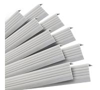 QUEST Perfil autoadhesivo para escaleras, 40 x 25 mm, perfil de escalones de PVC con ranuras antideslizantes (gris claro, 10 x 100 cm)