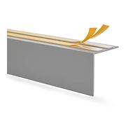 QUEST Perfil de ángulo de PVC, protección de bordes, embellecedor para riel de cortina, panel de plástico para riel de cortina, listón angular, longitud: 200 cm, color: gris, dimensiones: 35 x 35 mm