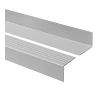 Quest Perfil de Borde de Escalera PVC 50x42 mm sin Adhesivo - Gris, 275 cm