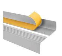Quest Perfil de borde para escaleras autoadhesivo de PVC, protección de borde de escalera, 50x42mm RGP, gris claro, 90cm