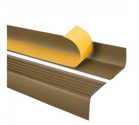 Quest Perfil de borde para escaleras autoadhesivo de PVC, protección de borde de escalera, 50x42mm RGP, latón, 180cm