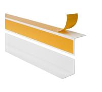 Quest Protector de bordes de PVC, autoadhesivo, perfil angular, con cinta adhesiva en el exterior, 40 x 40 mm, 100 cm, color blanco