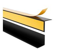 Quest Protector de bordes de PVC, autoadhesivo, perfil angular, con cinta adhesiva en el exterior, 50 x 50 mm, 150 cm, color negro