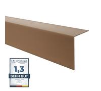 Quest Protector de bordes de PVC, sin cinta adhesiva, borde y protección de esquinas, perfil angular, 40 x 40 mm, 100 cm, color marrón