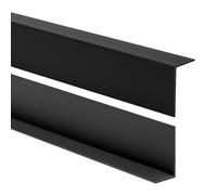 Quest Protector de bordes de PVC, sin cinta adhesiva, borde y protección de esquinas, perfil angular, 50 x 20 mm, 100 cm, color negro