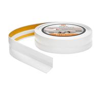 Quest Rodapiés Flexible Autoadhesivo, Rodapié de PVC - 32 mm x 23 mm - Moldura flexible, Listón doblable para interiores, pared, suelo - hermético, decorativo (Blanco, 15m)