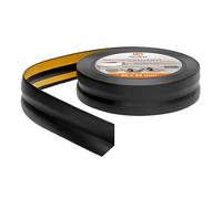 Quest Rodapiés Flexible Autoadhesivo, Rodapié de PVC - 32 mm x 23 mm - Moldura flexible, Listón doblable para interiores, pared, suelo - hermético, decorativo (Negro, 25m)