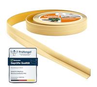 Quest Rodapiés Flexible Autoadhesivo, Rodapié Plegable para Cocina, Baño, Cinta de sellado - Perfil PVC, Estanco, Decorativo - 10 mm x 10 mm - (Crema, 5m)