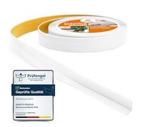 Quest Rodapiés Flexible Autoadhesivo, Rodapié Plegable para Cocina, Baño, Cinta de sellado - Perfil PVC, Estanco, Decorativo - 10 mm x 10 mm - (Blanco, 5m)