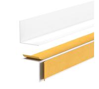 Quest Zócalo autoadhesivo, 25 x 25 mm, de PVC duro, zócalo, diseño minimalista, resistente a la humedad y a los rayos UV, fácil montaje sin taladrar, 200 cm, color blanco