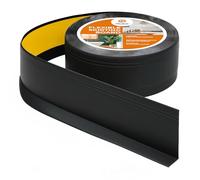 Quest Zócalo blando de PVC autoadhesivo, con fresado, 70 mm x 20 mm, para cocina, baño, pared, suelo, decorativo, resistente a los rayos UV, 15 metros, color negro