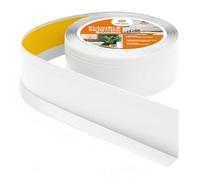 Quest Zócalo blando de PVC autoadhesivo, con fresado, 70 mm x 20 mm, para cocina, baño, pared, suelo, decorativo, resistente a los rayos UV, 25 metros, color blanco