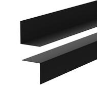 Quest Zócalo de PVC duro, 20 x 20 mm, rodapiés, diseño minimalista, resistente a la humedad y a los rayos UV, forma de L, fácil montaje sin taladrar, 200 cm, color negro