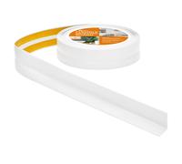 Rodapiés Flexible Autoadhesivo - 30 mm x 30 mm - Rodapié Plegable para Cocina, Baño - Cinta de sellado, Perfil PVC - Estanco, Decorativo (Blanco, 15m)